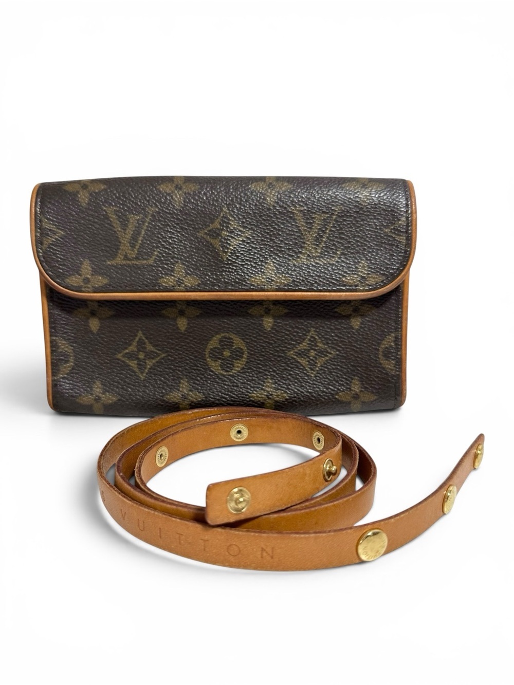 Louis Vuitton Monogram & Vachetta Leather Florentine Waist Bum Belt Bag